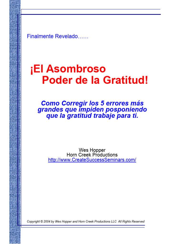 El poder de la Gratitud | PDF | Gratitud | Felicidad