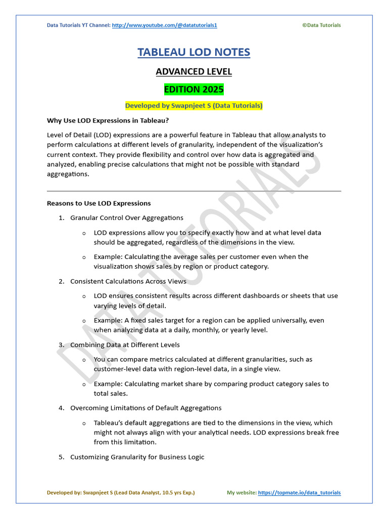 Tableau LOD Notes in Details | PDF | Data Analysis | Data