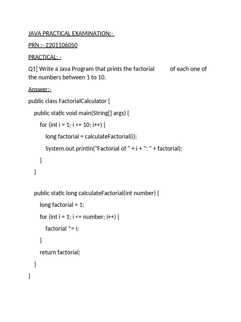JAVA PRAC 2201106050 | PDF | Computer Programming | Software Engineering