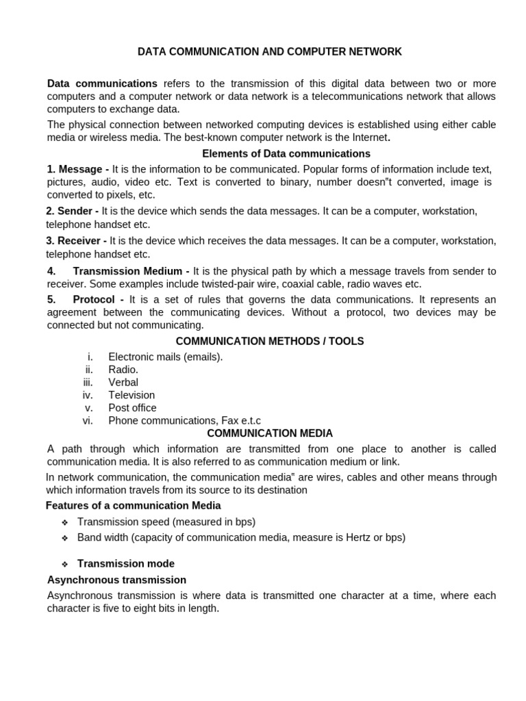 Data Communication and Computer Network | PDF | Transmission Medium ...