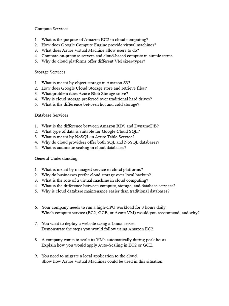 Compute Services Unit 4 | PDF | Cloud Computing | Databases