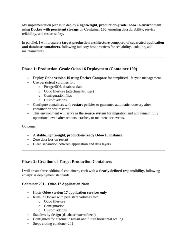 My Implementation Plan is to Deploy a Lightweight | PDF | Postgre Sql ...