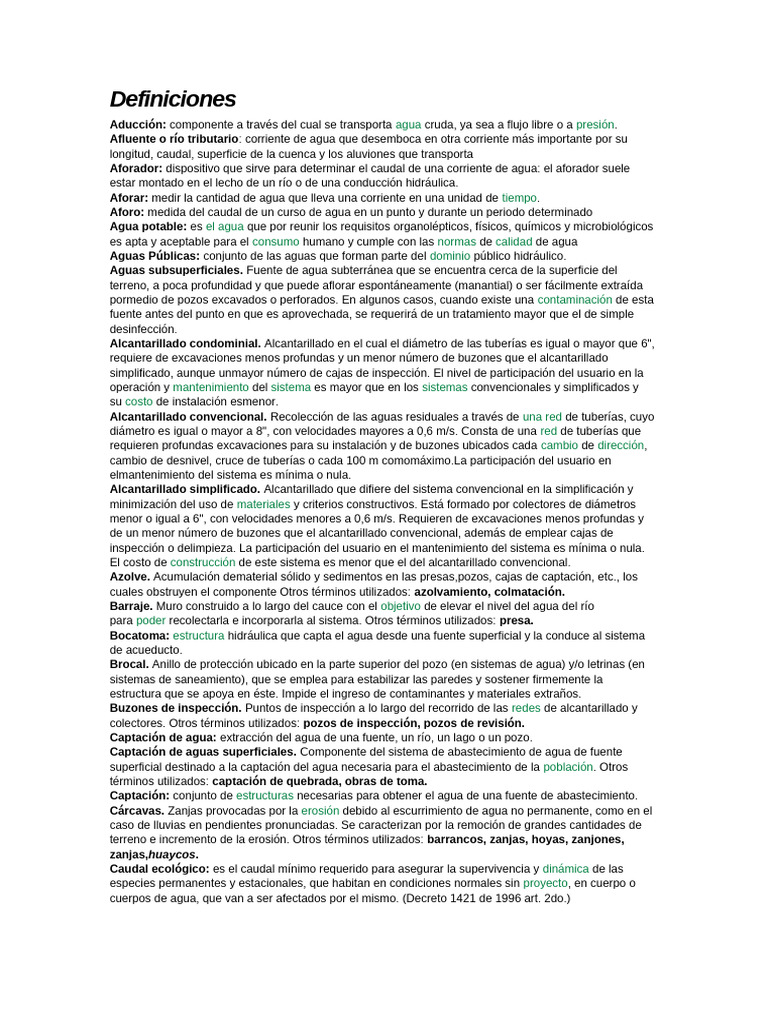 Definiciones de Terminos | PDF | El ciclo del agua | Agua