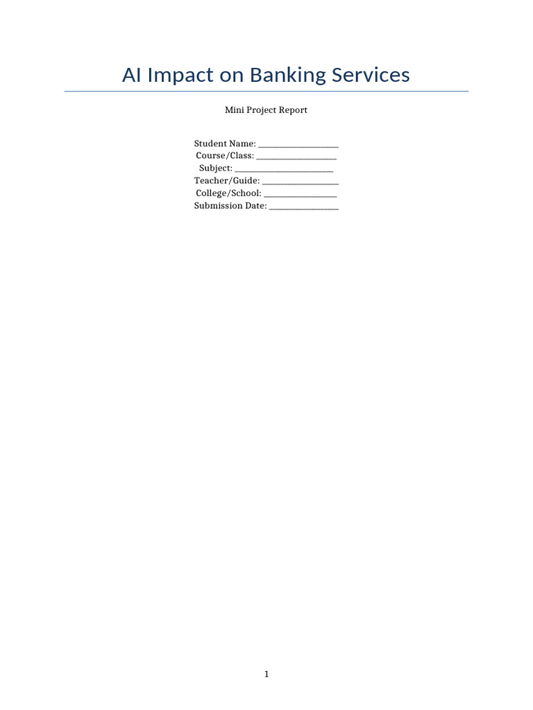 AI Banking Mini Project Full A4 | PDF | Artificial Intelligence ...