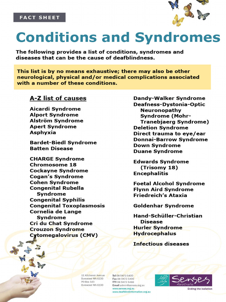 Conditions and Syndromes | PDF | Diseases And Disorders | Human ...