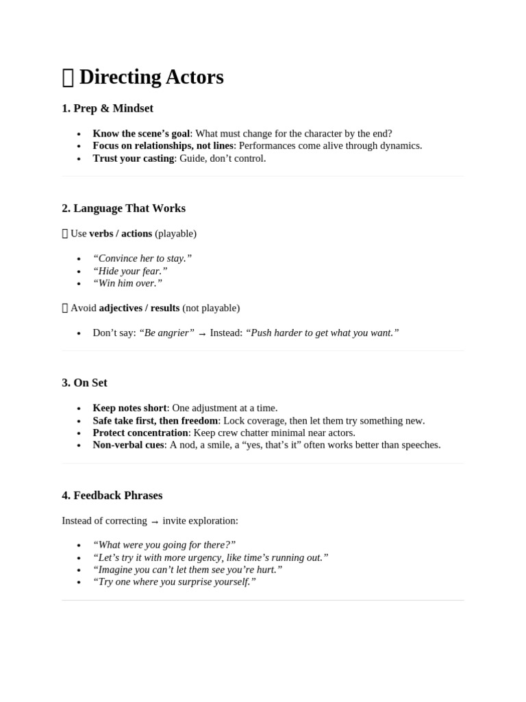 ? Directing Actors | PDF