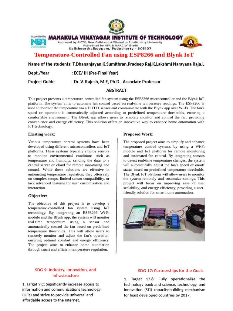 Mini Project Report (1) | PDF | Internet Of Things | Home Automation