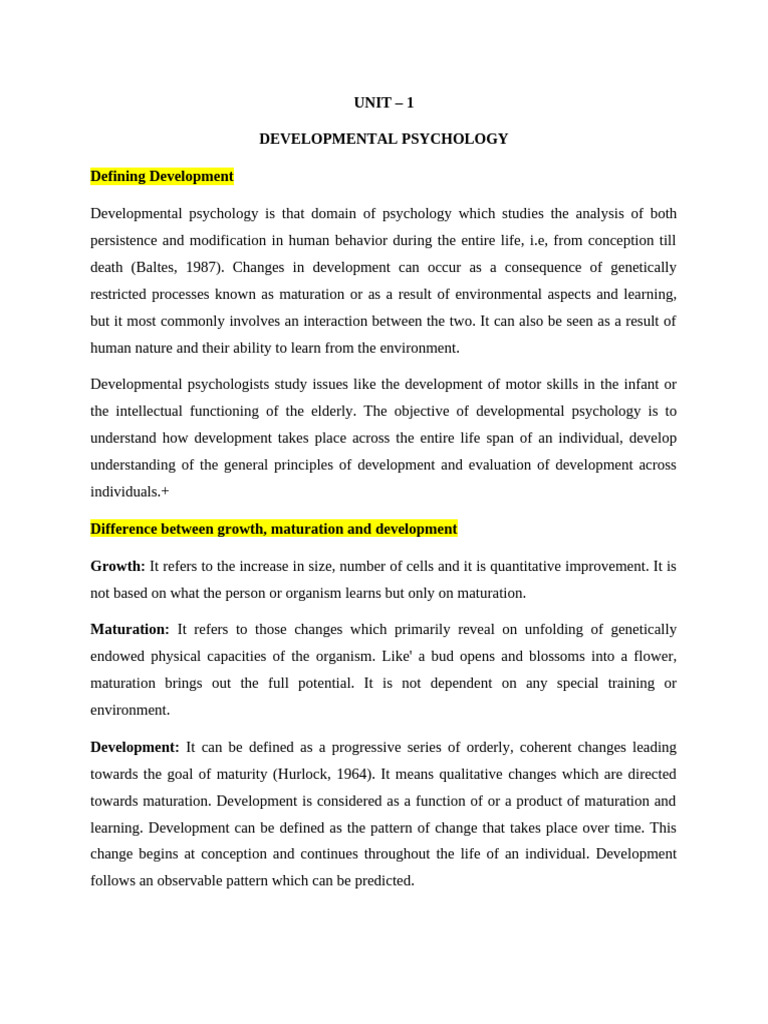 Developmental Psychology SRM Final | PDF | Adolescence | Infants