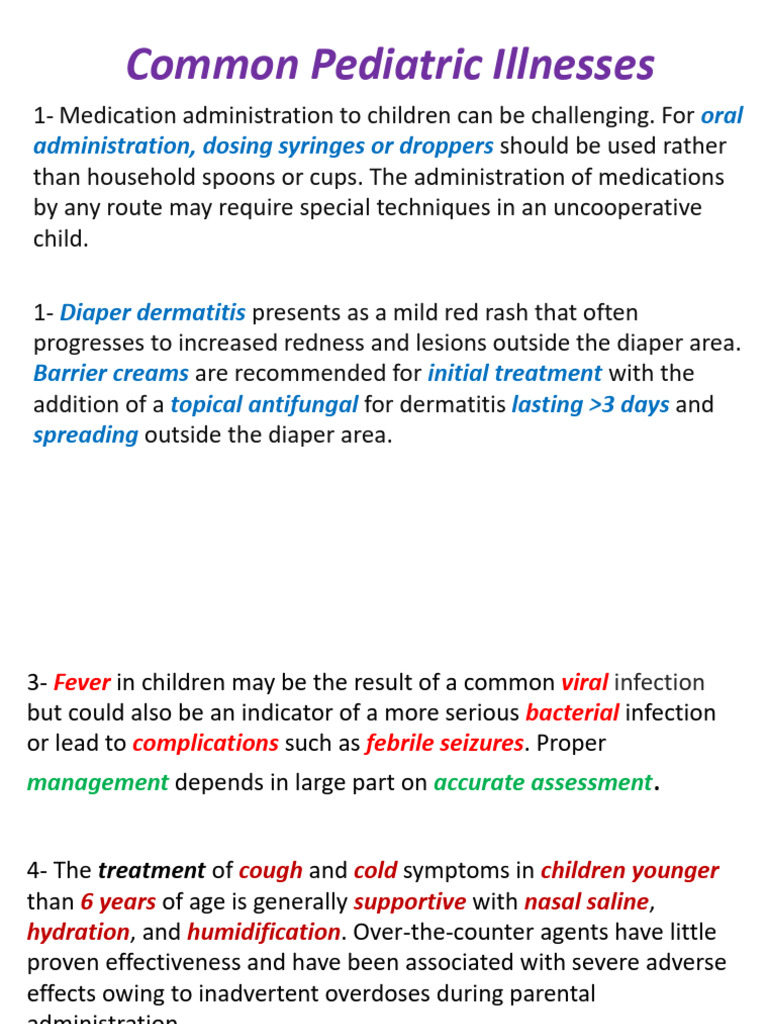 Common Pediatric Illnesses | PDF | Human Diseases And Disorders | Medicine