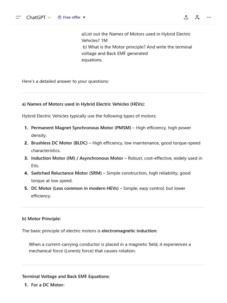 3RD Q&A - Merged EVT | PDF | Electric Motor | Hybrid Vehicle