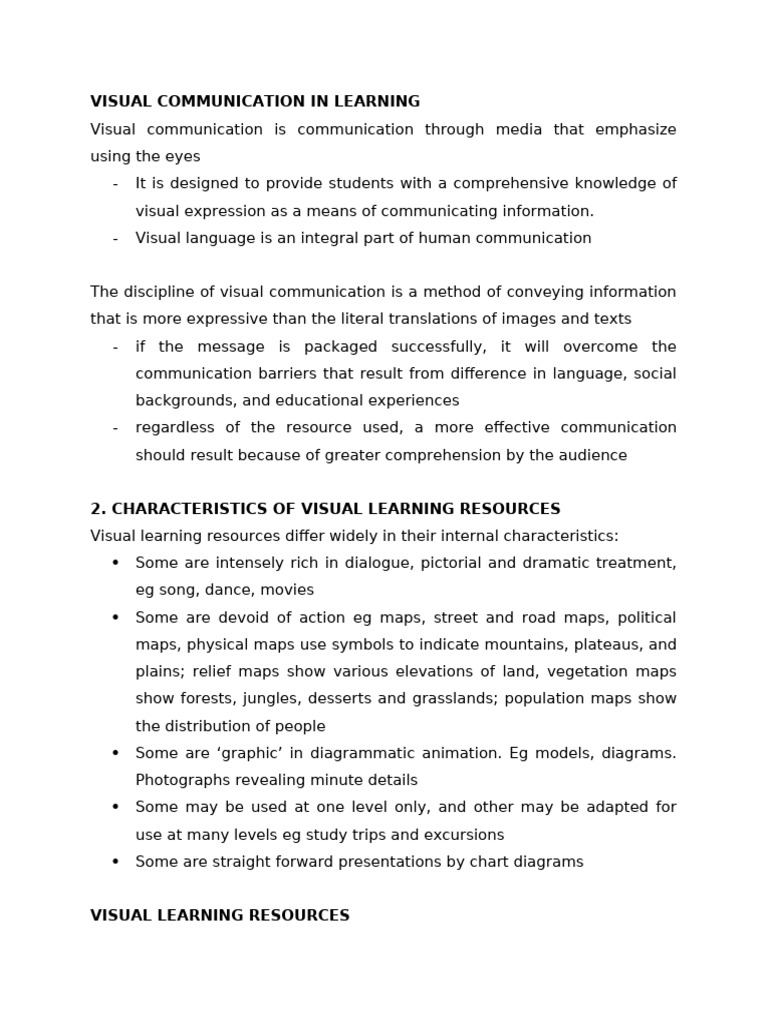 Visual Communication in Learning | PDF | Communication | Nonverbal ...