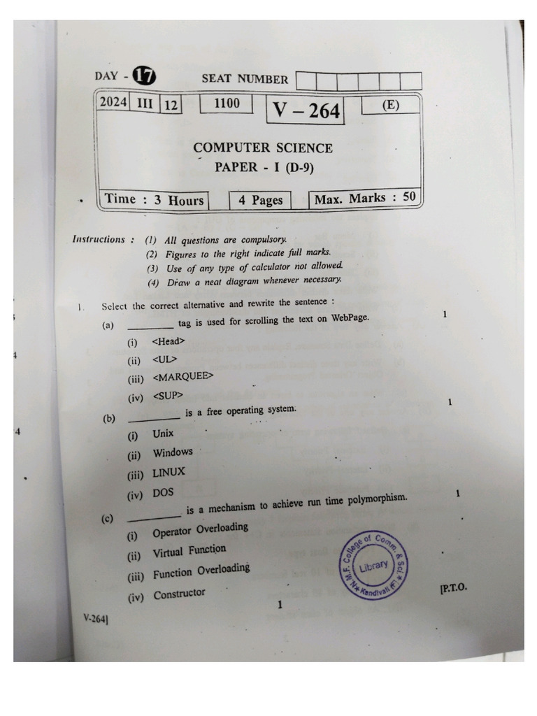 CS Paper 1 & 2 2024 | PDF
