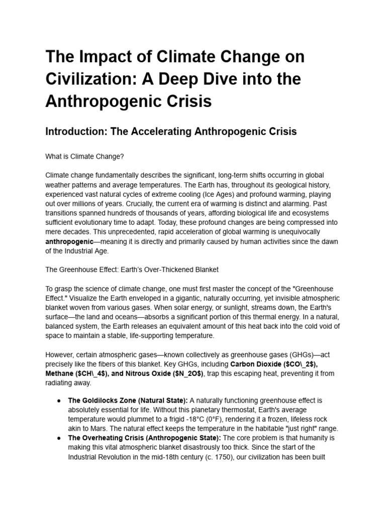 The Impact of Climate Change on Civilization_ a Deep Dive Into the ...
