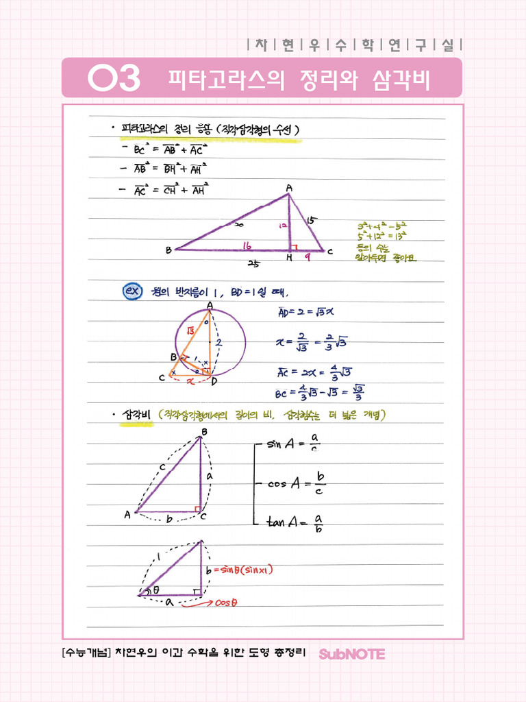 [수능개념강의SubNOTE]도형총정리(2) | PDF