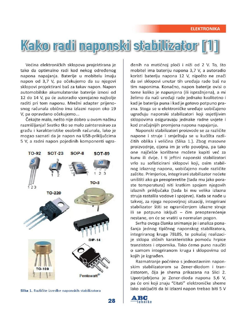 Kako radi naponski stabilizator | PDF