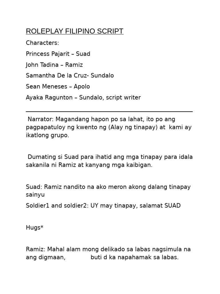 Roleplay Filipino Script | PDF
