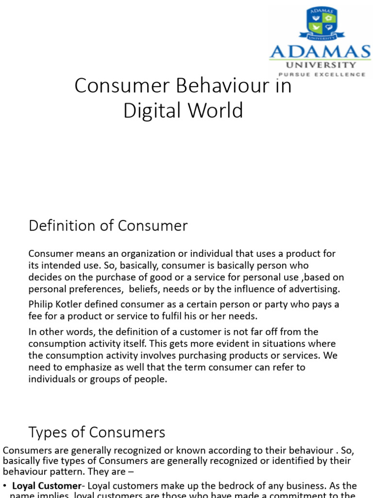 Consumer Behavior in Digital World | PDF | Consumer Behaviour | Market ...