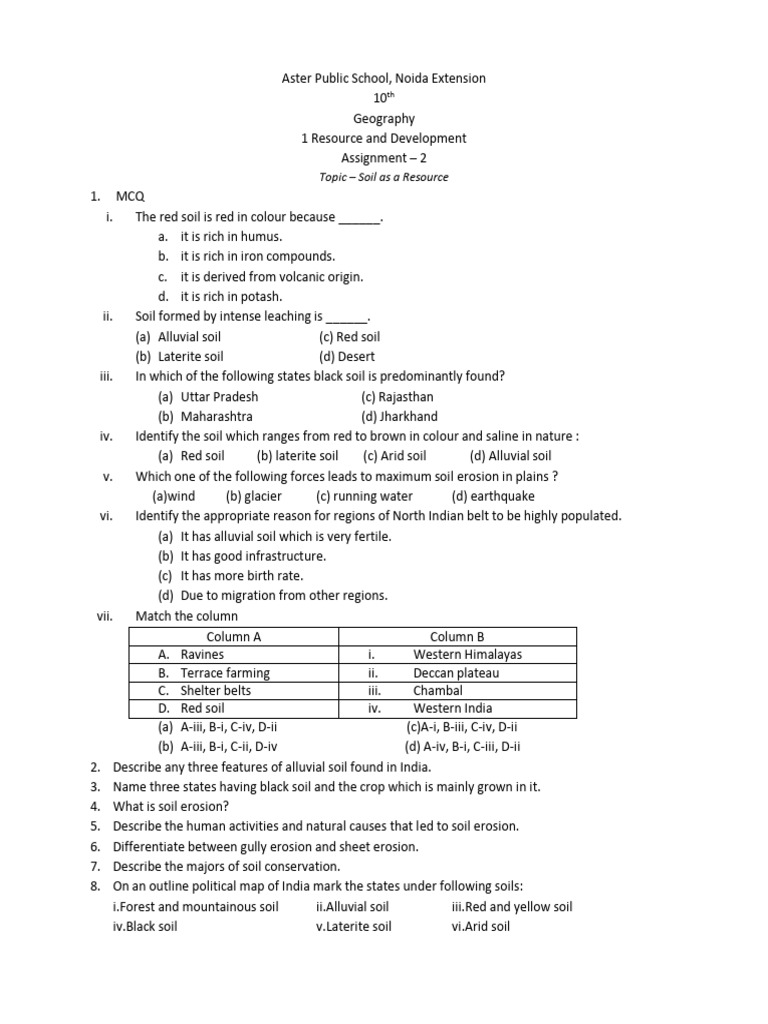 Chapter 1 Assignment 2 | PDF | Soil | Erosion