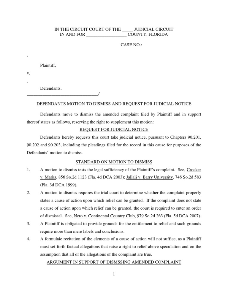Motion To Dismiss Credit Card Lawsuit | PDF | Complaint | Cause Of 