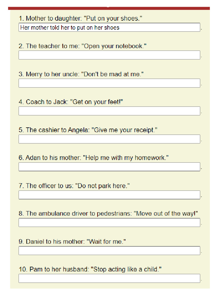 Reported Imperatives | PDF