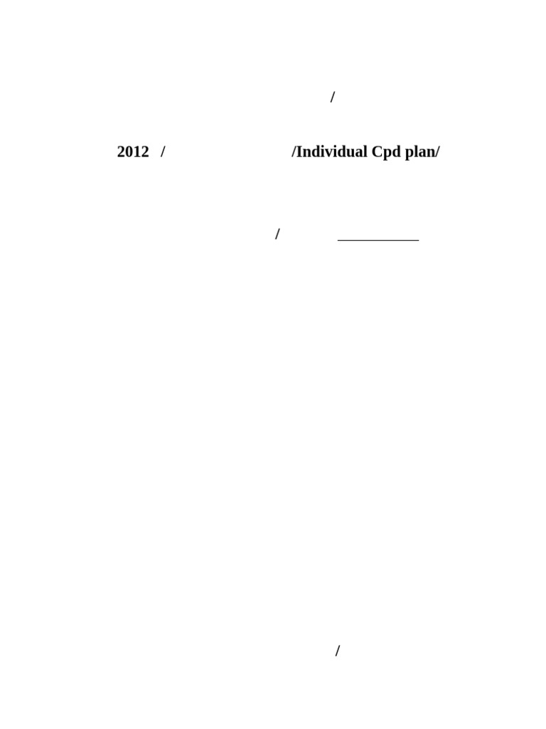 2012- Cpd Plan | PDF