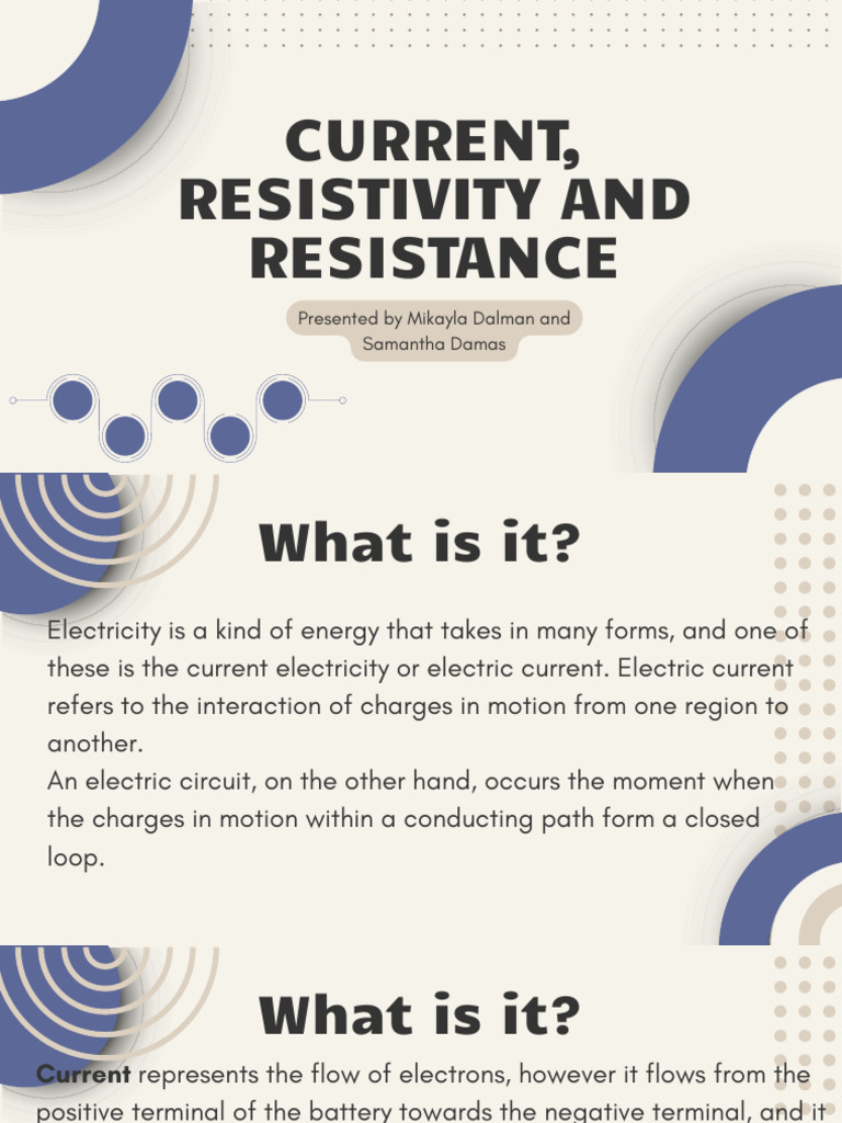 Current Resistivity and Resistance | PDF | Electrical Resistivity And ...