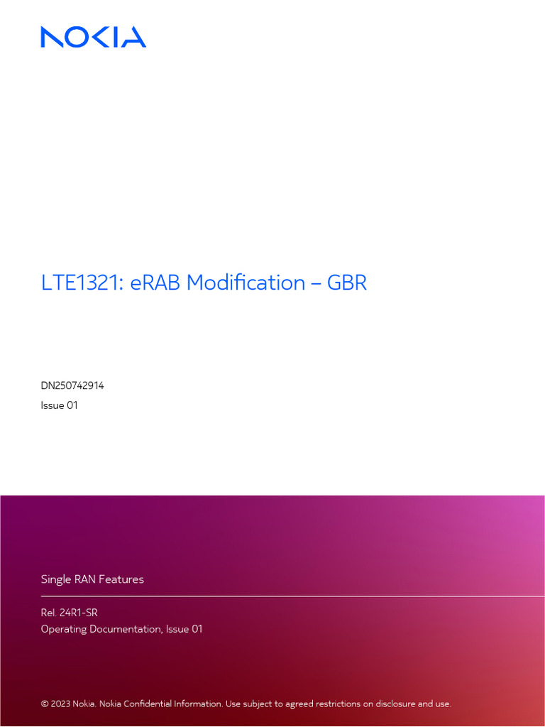 LTE1321 eRAB Modification GBR | PDF | Copyright | Telecommunications