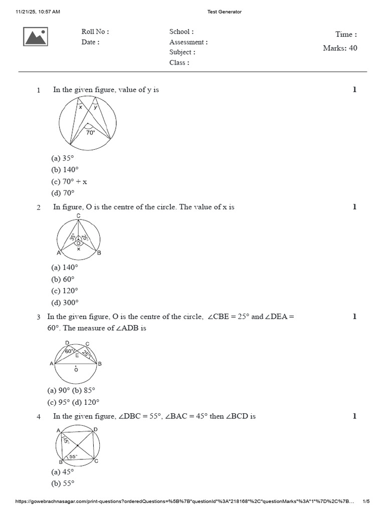 Test Generator Class 9 | PDF | Euclidean Plane Geometry | Euclidean ...