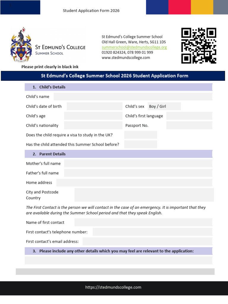 Application Form Edmunds 2026 | PDF