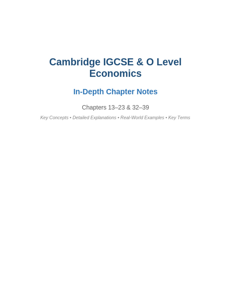 Igcse Economics Notes | PDF | Gross Domestic Product | Externality