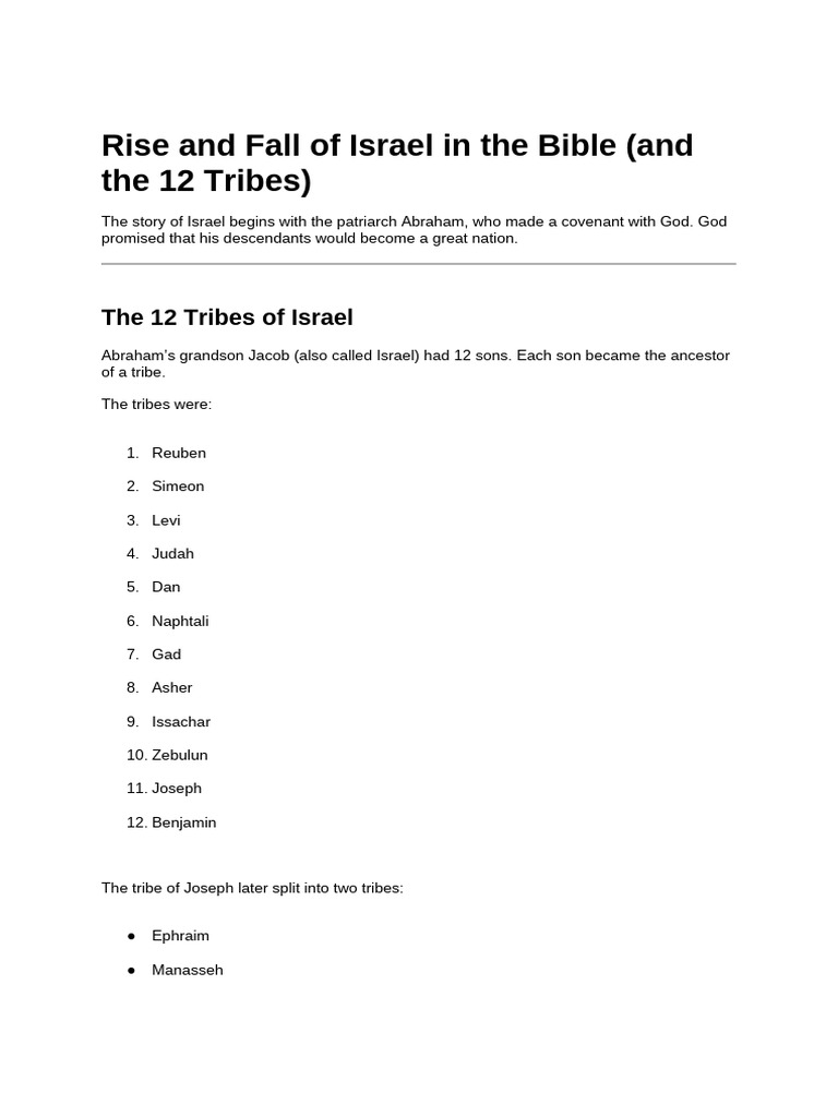 Rise and Fall of Israel | PDF