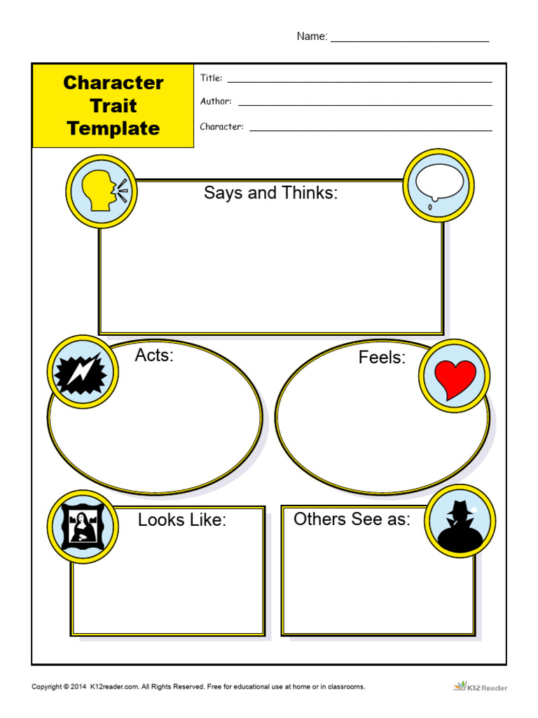 Character Trait Template | PDF