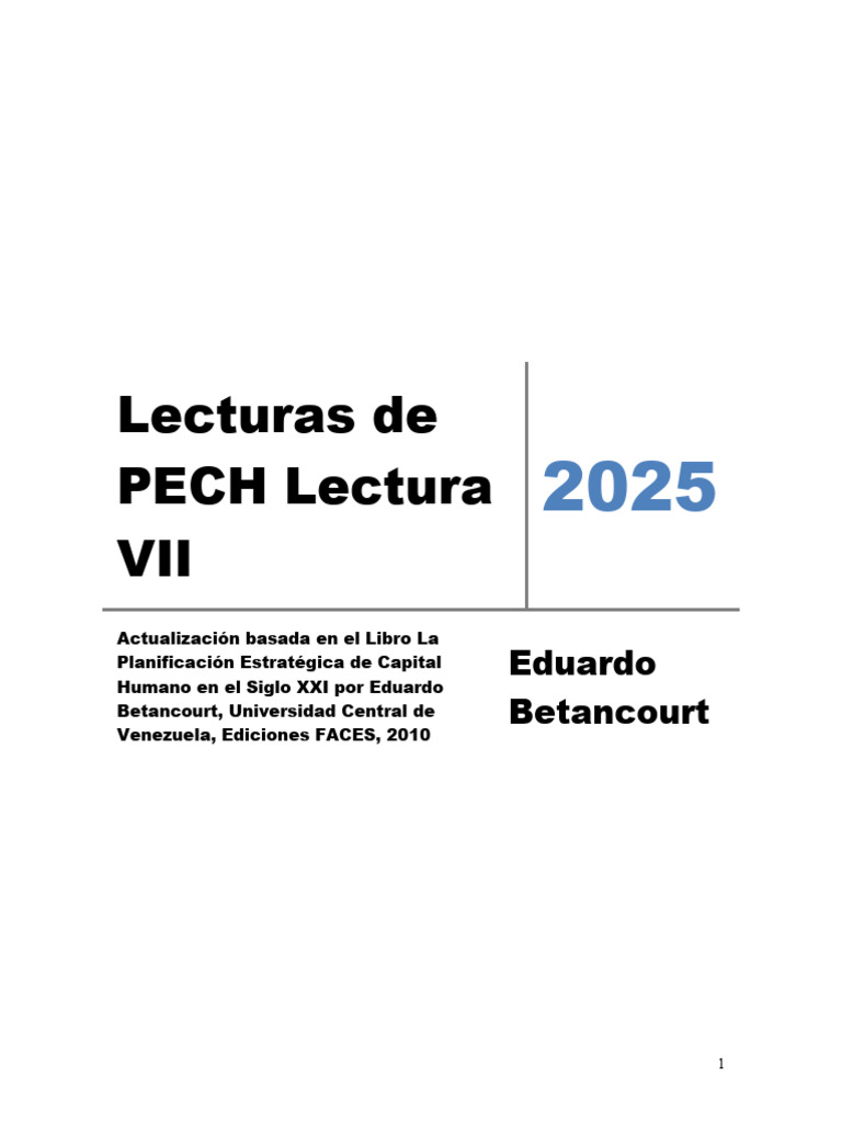 Lectura Vii Pech 2025 | PDF | Gestión de recursos humanos ...