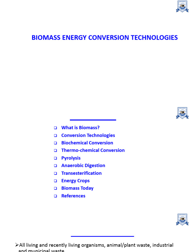 Biomass Energy Conversion Technologies | PDF | Biofuel | Anaerobic ...