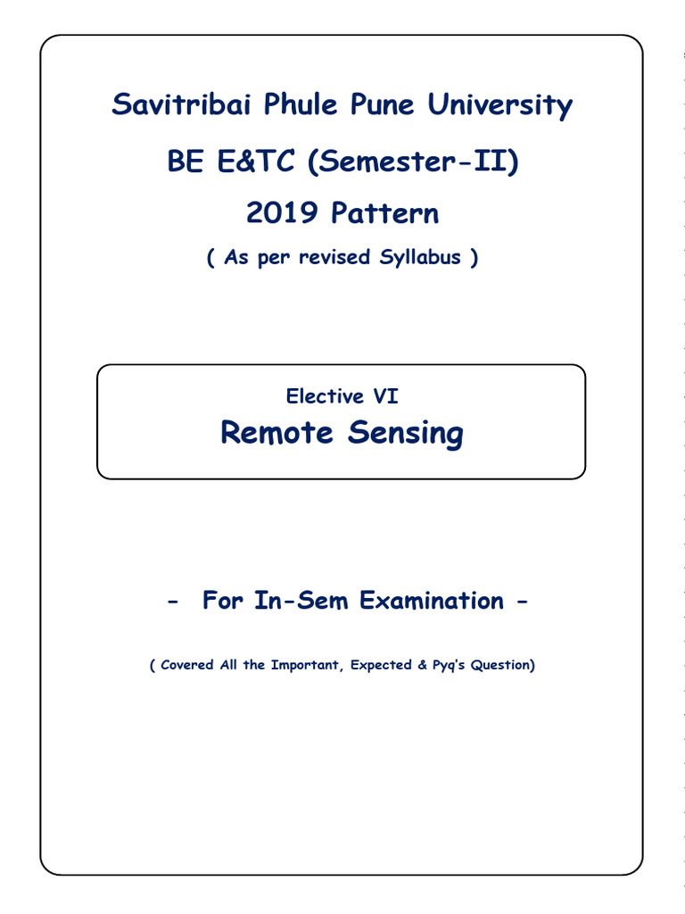 Unit 1 - Remote Sensing Prime Notes For Insem | PDF | Remote Sensing ...