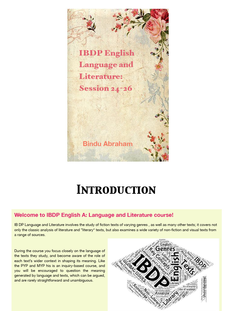 IBDP Year 1 2024-26 | PDF | English Language | Identity (Social Science)