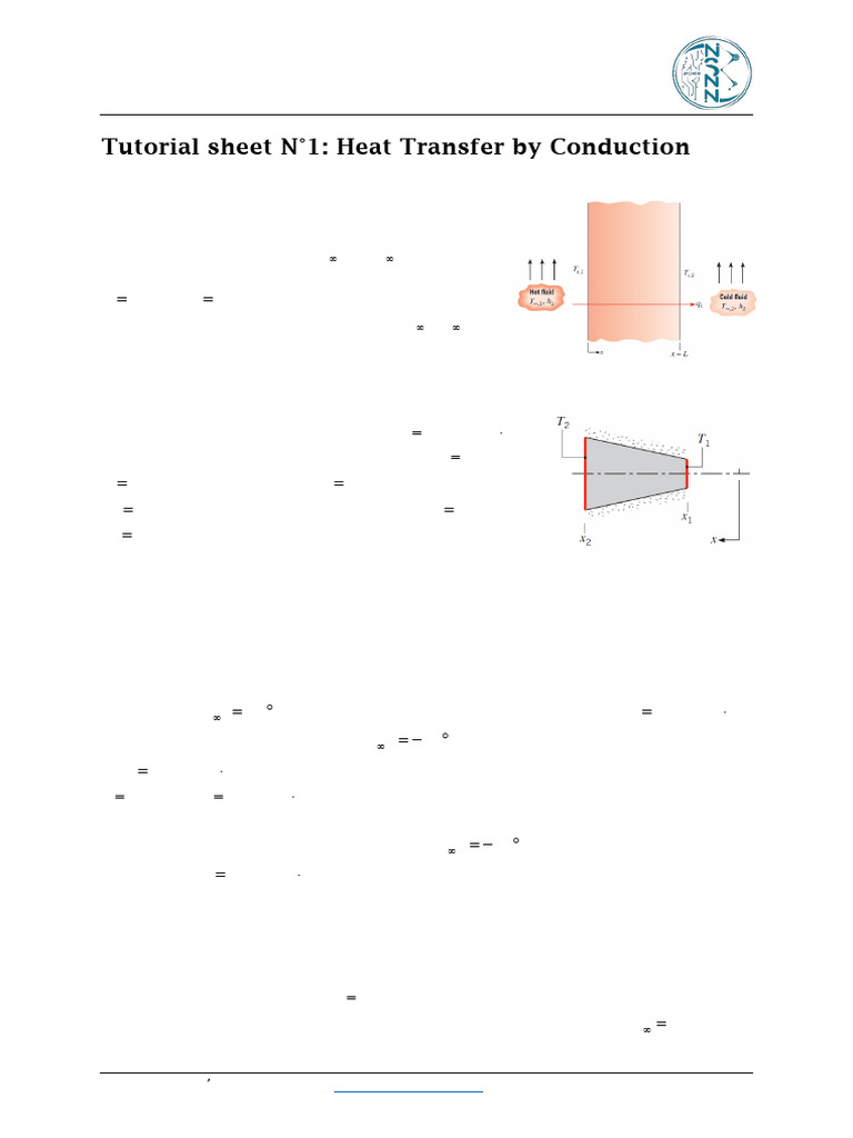 Tutorial sheet N°1_Heat Transfer by Conduction | PDF | Heat Transfer ...