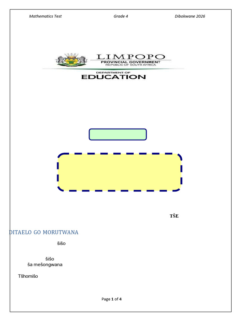 Mathematics Grade 4 Assignment 1 | PDF