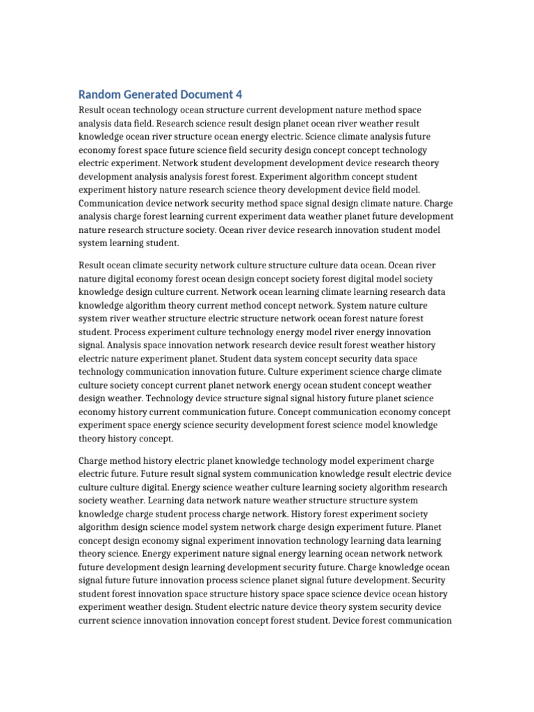 Random Long Document 4 | PDF | Science | Nature