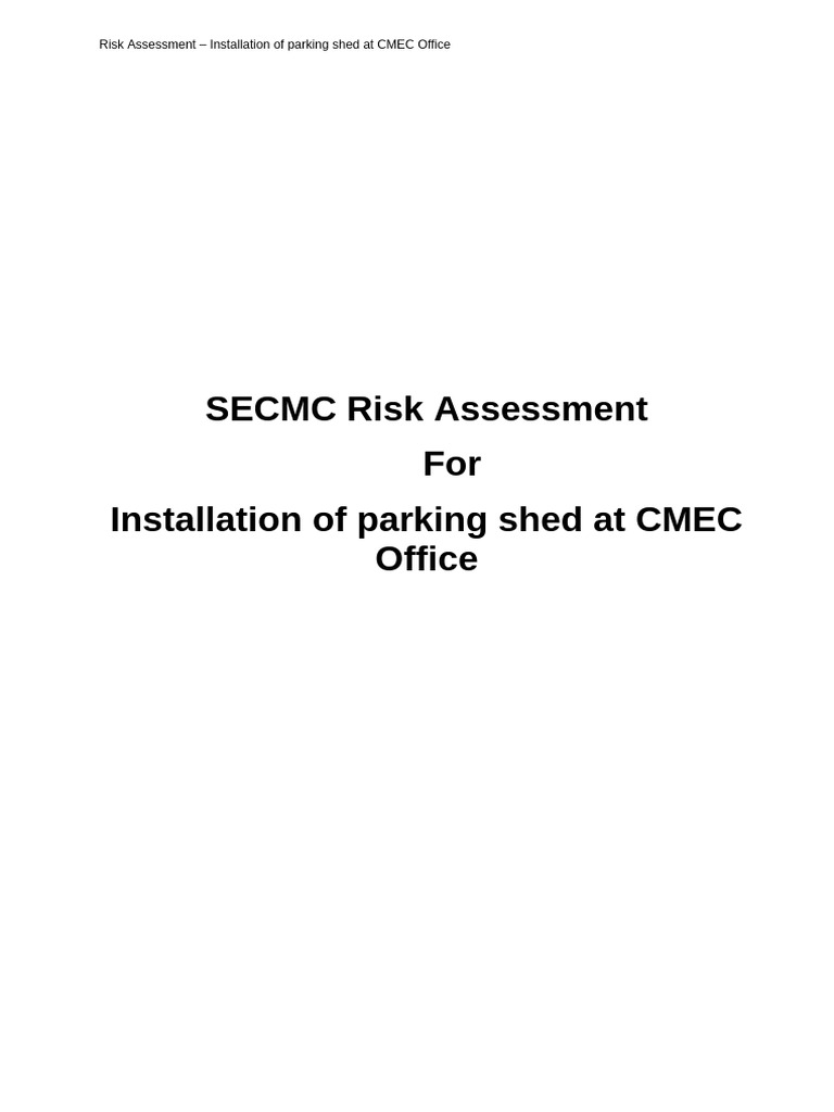 RA - of Parking Shed at CMEC Office | PDF | Risk Assessment | Risk