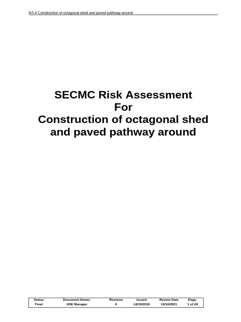 RA # Construction of Octagonal Shed and Paved Pathway Around | PDF ...