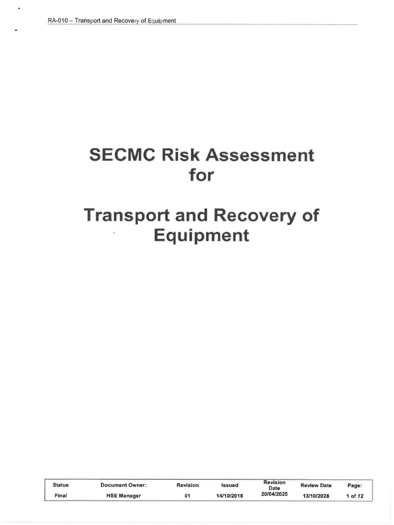 RA 10-Transport & Recovery Equipm | PDF