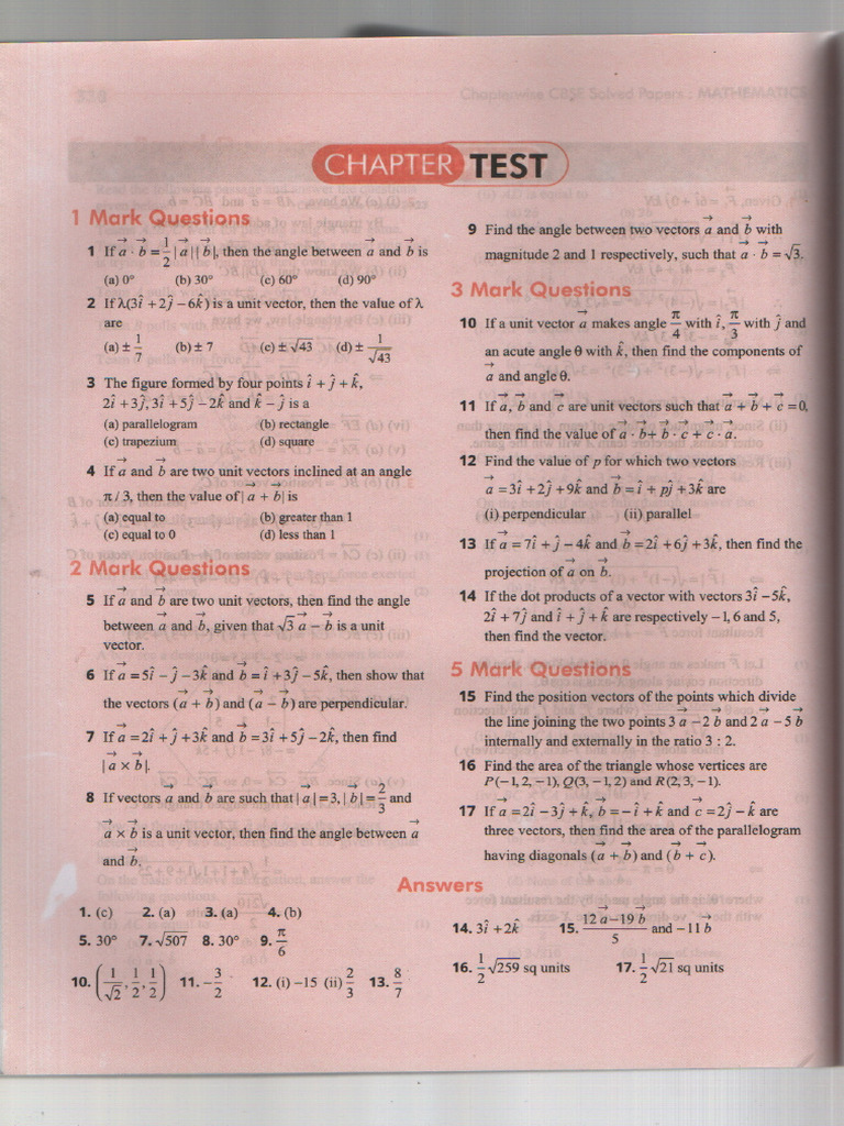 Vector Chapter Test-Rotated | PDF