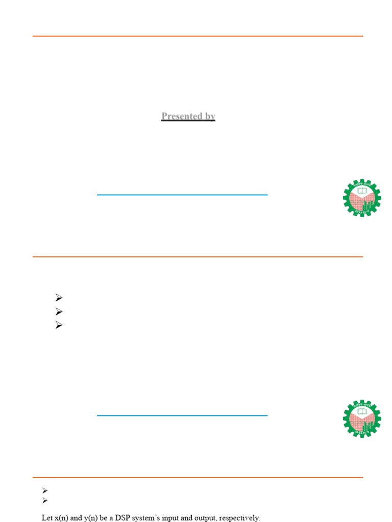 DSP - Relaization of Digital Filter, Lecture-3 | PDF | Filter (Signal ...