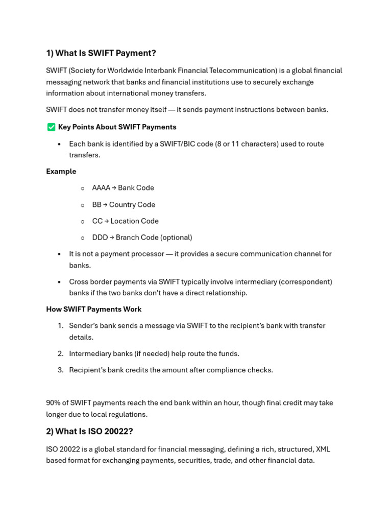 Swift payments | PDF | Banks | Wire Transfer