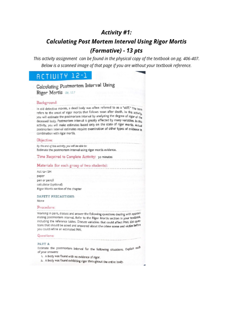 Copy of Activity #1_ Calculating Post Mortem Interval Using Rigor ...