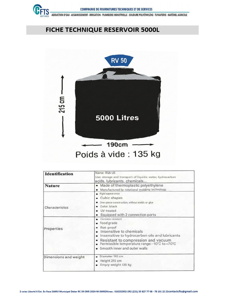 5000 Litre Water Tank | PDF