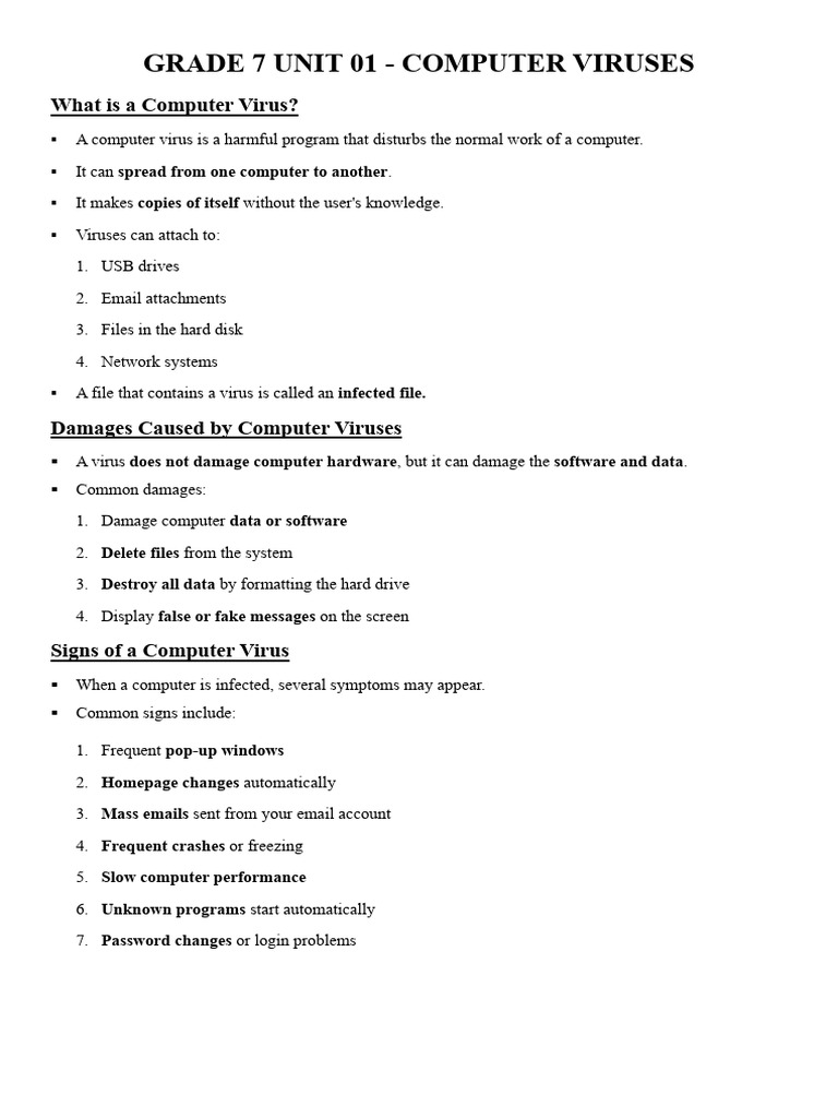 Sujatha Unit 01 Computer Viruses | PDF | Computer Virus | Malware