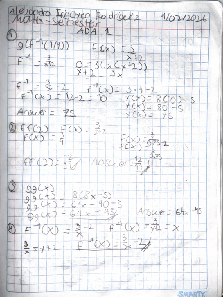 Ada 1. Sem 2 Math | PDF