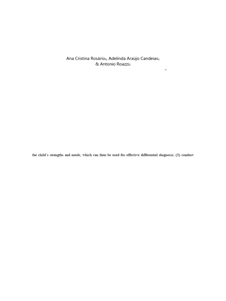 Cognitive Assessment System (CAS) | PDF